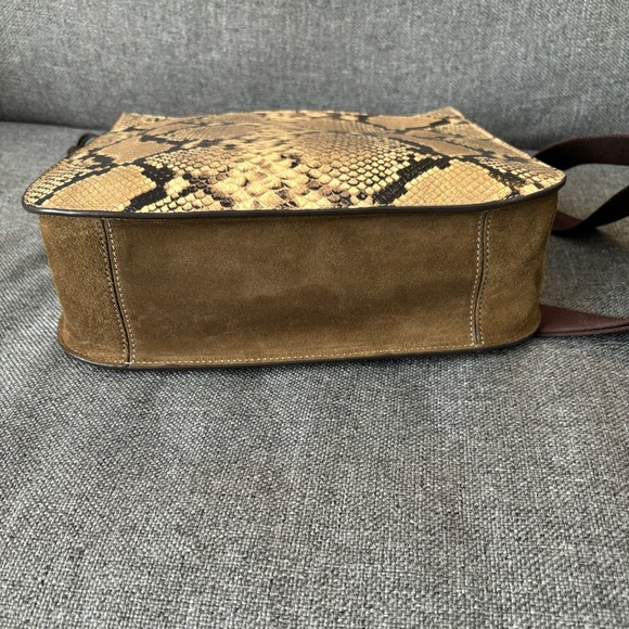 🐍SALE🐍Tory Burch Thea Exotic Web Large Shoulder Bag snakeskin and suede - Picture 5 of 9